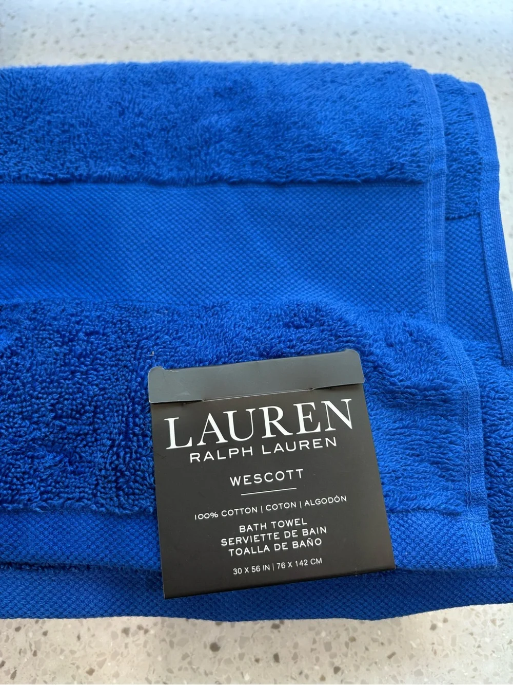 NEW Lauren Ralph Lauren Deep Blue Bath Towels - Set of 2